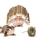 Pont de Hamster en Bois échelle Pont Petit Animal cachette rongeurs mâcher Jouet Cage pour Animaux de Compagnie décoration pour Cochon d'Inde Chinchilla Furet Reptile(M)